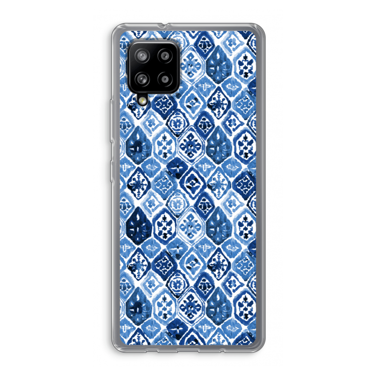Blauw motief: Samsung Galaxy A42 5G Transparant Hoesje