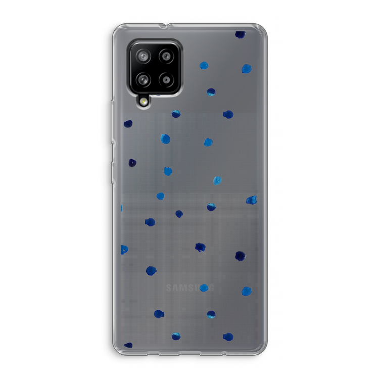 Blauwe stippen: Samsung Galaxy A42 5G Transparant Hoesje