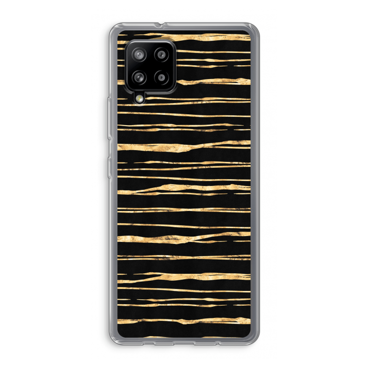 Gouden strepen: Samsung Galaxy A42 5G Transparant Hoesje