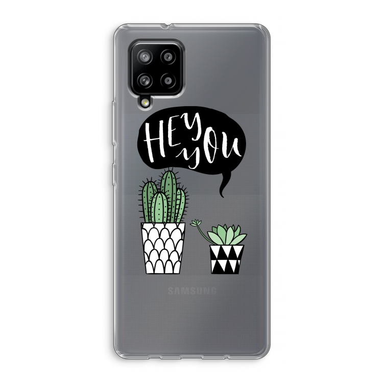 Hey you cactus: Samsung Galaxy A42 5G Transparant Hoesje