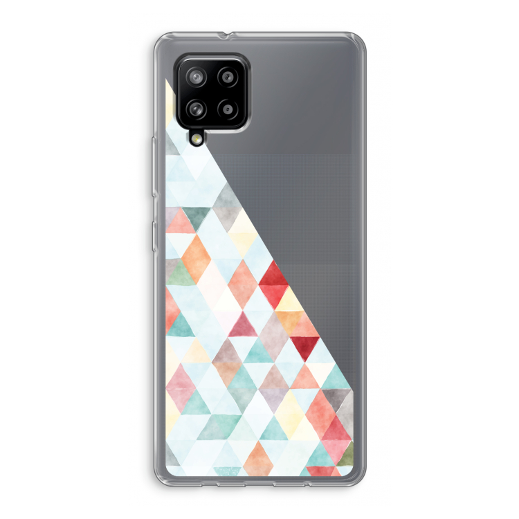 Gekleurde driehoekjes pastel: Samsung Galaxy A42 5G Transparant Hoesje