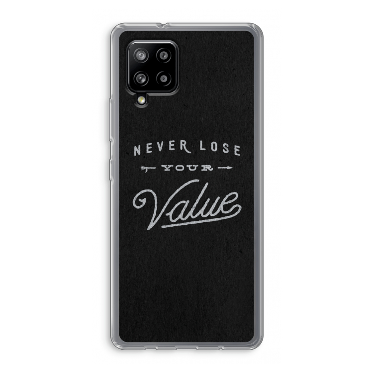 Never lose your value: Samsung Galaxy A42 5G Transparant Hoesje