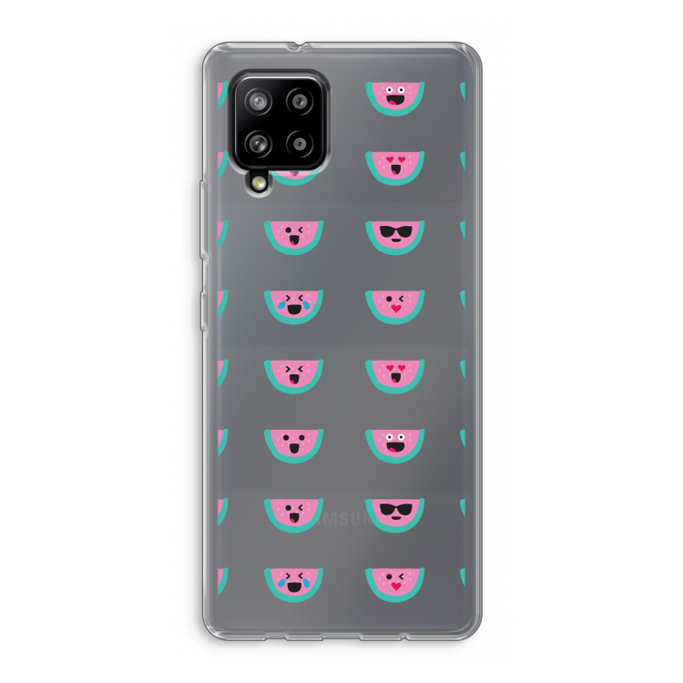 Smiley watermeloenprint: Samsung Galaxy A42 5G Transparant Hoesje