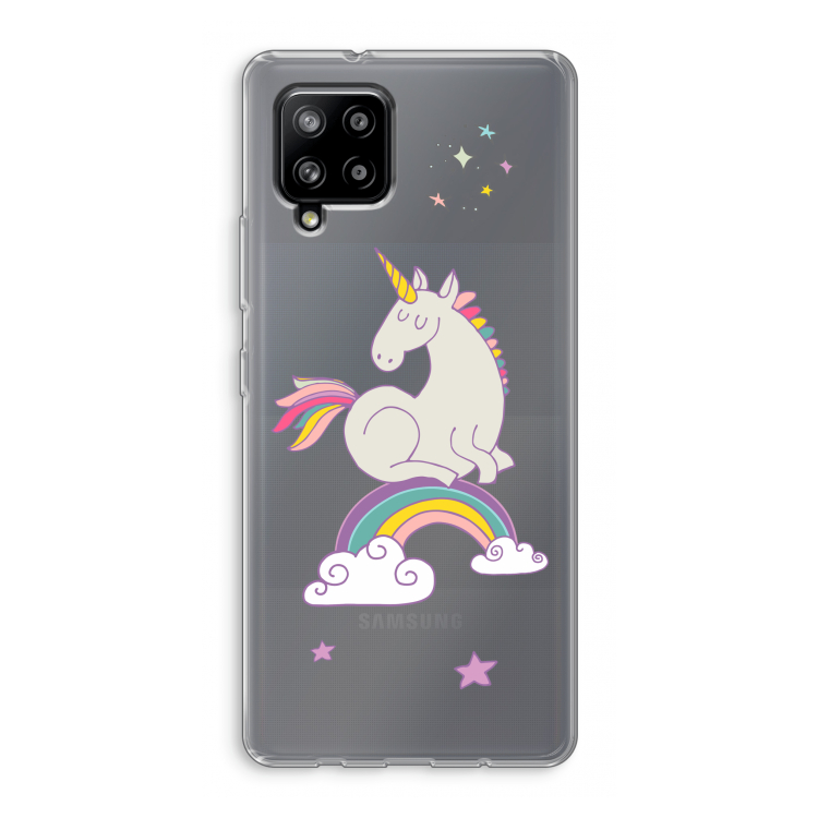 Regenboog eenhoorn: Samsung Galaxy A42 5G Transparant Hoesje