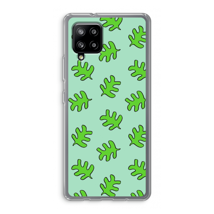 Groene blaadjes: Samsung Galaxy A42 5G Transparant Hoesje
