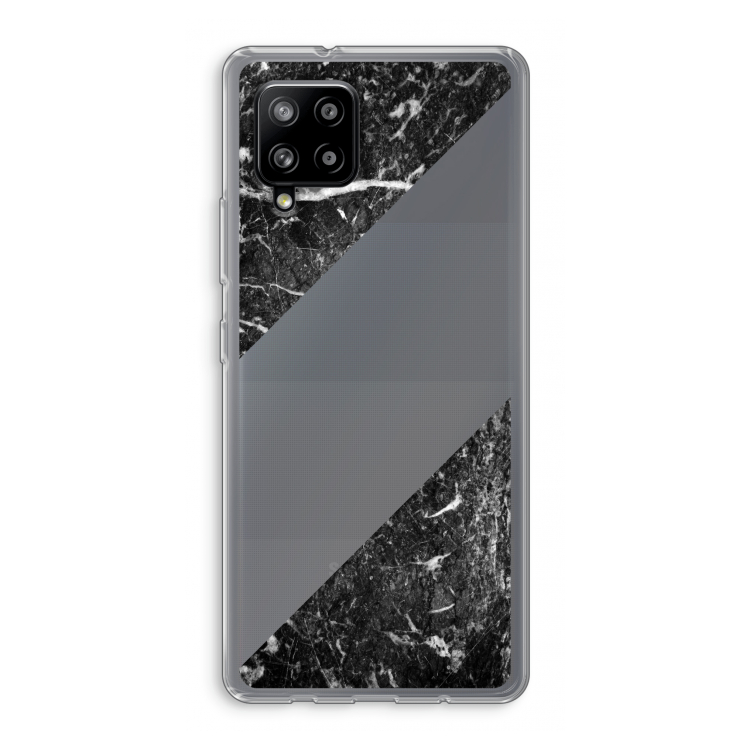Zwart marmer: Samsung Galaxy A42 5G Transparant Hoesje
