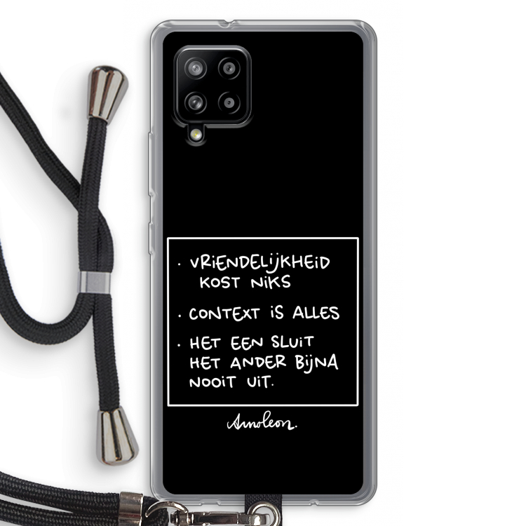 Mijn Motto's: Samsung Galaxy A42 5G Transparant Hoesje met koord