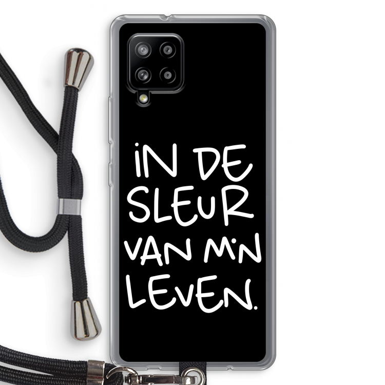 De Sleur: Samsung Galaxy A42 5G Transparant Hoesje met koord