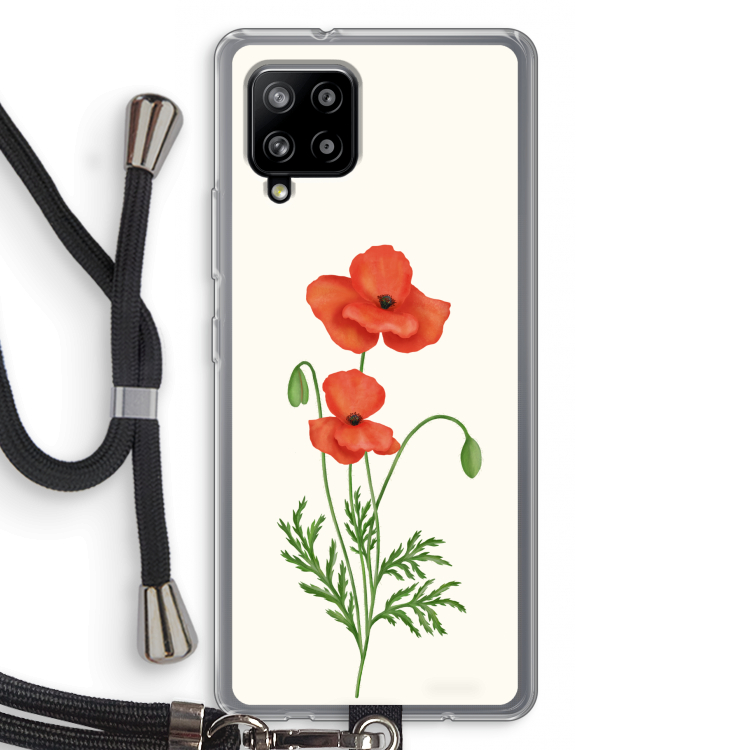Red poppy: Samsung Galaxy A42 5G Transparant Hoesje met koord