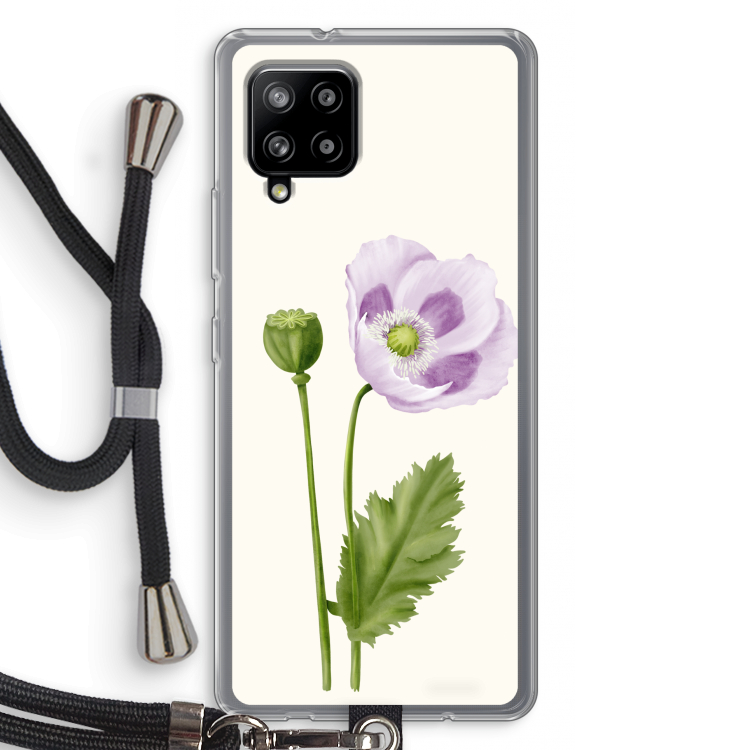Purple poppy: Samsung Galaxy A42 5G Transparant Hoesje met koord
