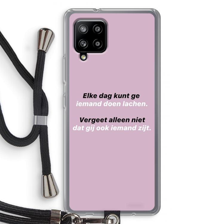 gij zijt ook iemand: Samsung Galaxy A42 5G Transparant Hoesje met koord
