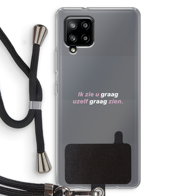 uzelf graag zien: Samsung Galaxy A42 5G Transparant Hoesje met koord