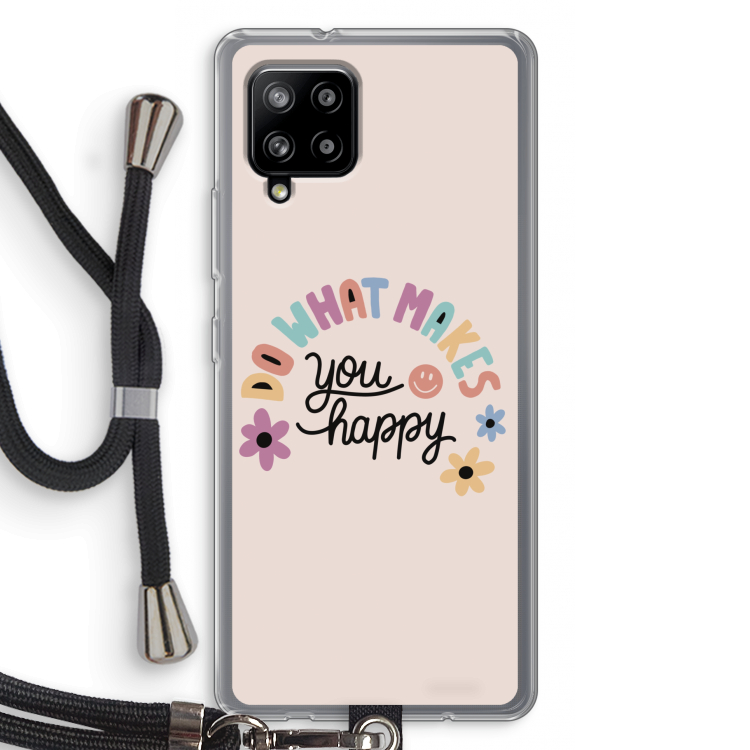 Happy days: Samsung Galaxy A42 5G Transparant Hoesje met koord