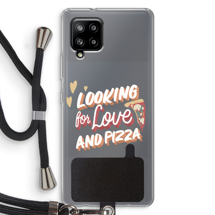Pizza is the answer: Samsung Galaxy A42 5G Transparant Hoesje met koord