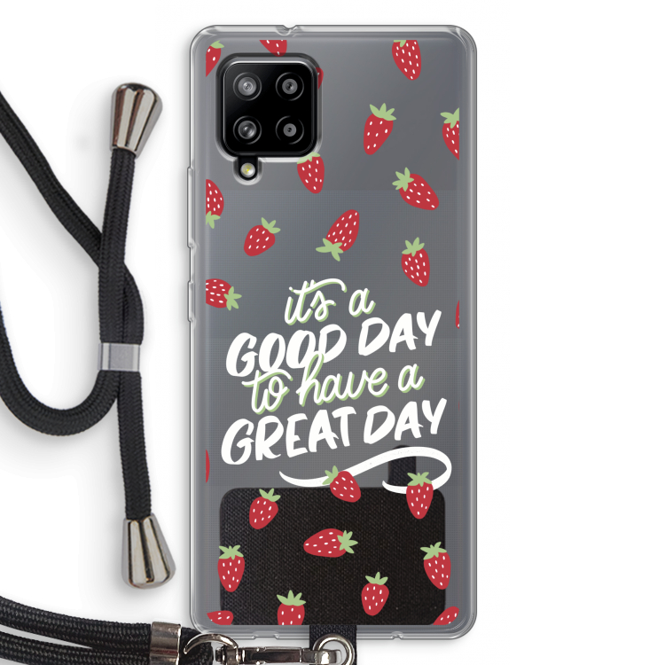 Don't forget to have a great day: Samsung Galaxy A42 5G Transparant Hoesje met koord