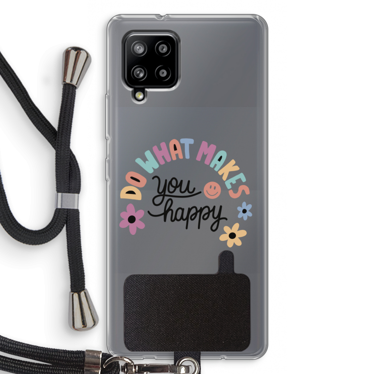 Happy days: Samsung Galaxy A42 5G Transparant Hoesje met koord