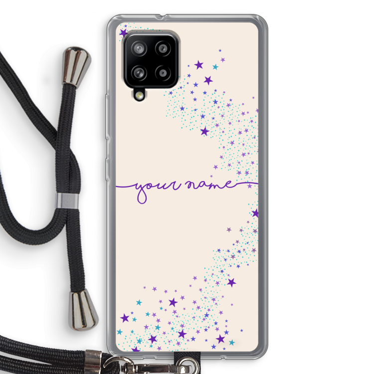 Sterren: Samsung Galaxy A42 5G Transparant Hoesje met koord