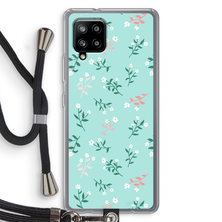 Small white flowers: Samsung Galaxy A42 5G Transparant Hoesje met koord