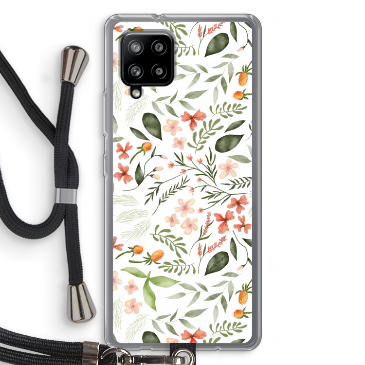 Sweet little flowers: Samsung Galaxy A42 5G Transparant Hoesje met koord