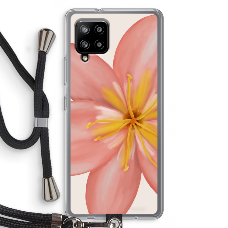 Pink Ellila Flower: Samsung Galaxy A42 5G Transparant Hoesje met koord