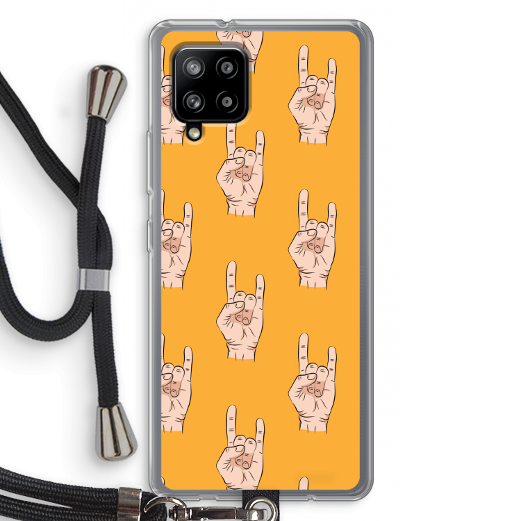 Rock: Samsung Galaxy A42 5G Transparant Hoesje met koord
