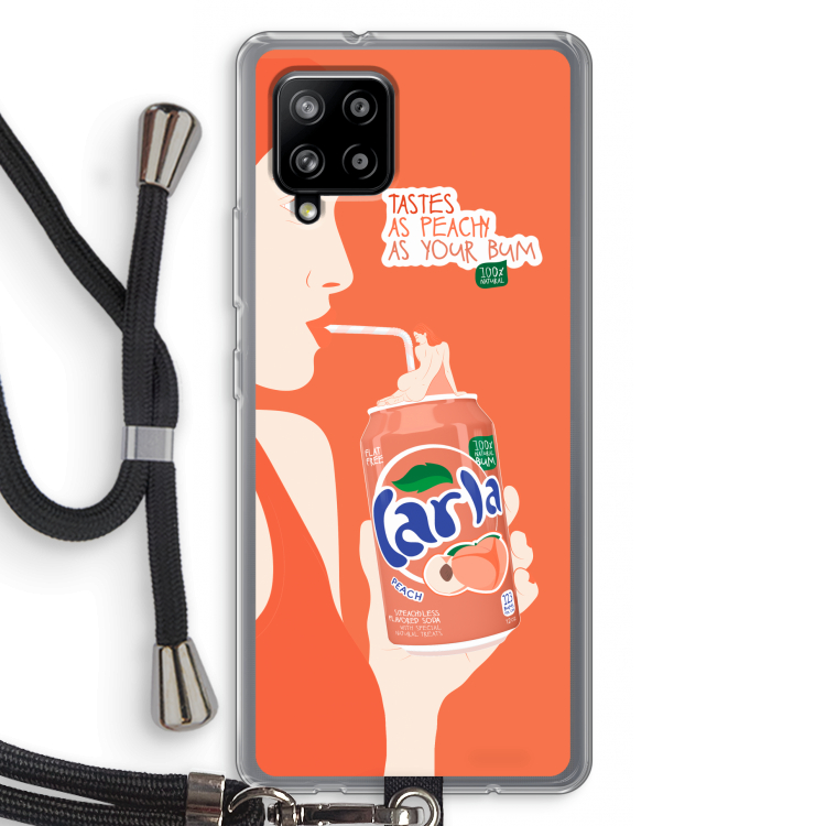 Peach please!: Samsung Galaxy A42 5G Transparant Hoesje met koord