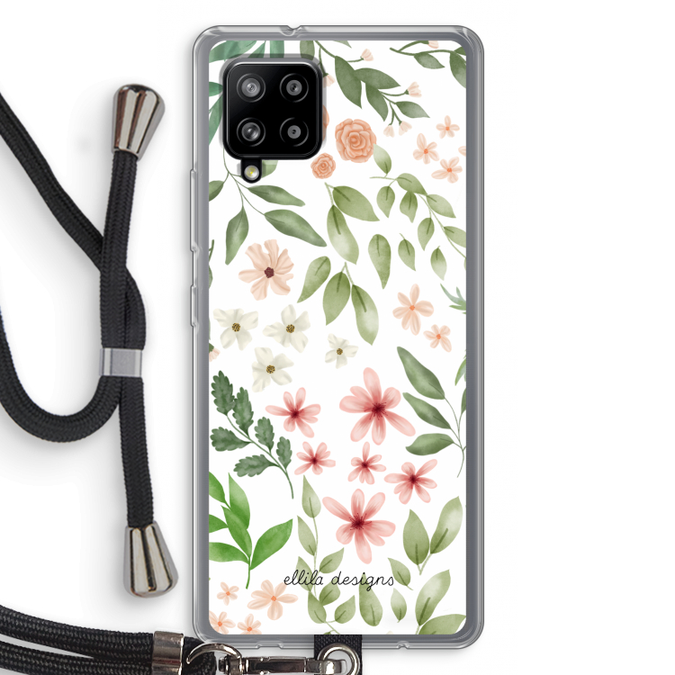 Botanical sweet flower heaven: Samsung Galaxy A42 5G Transparant Hoesje met koord