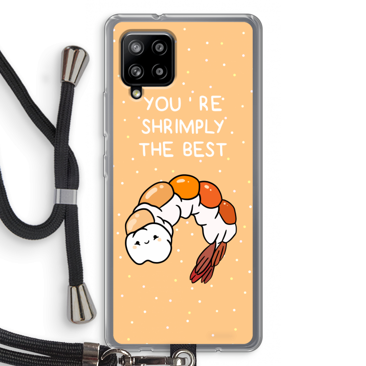 You're Shrimply The Best: Samsung Galaxy A42 5G Transparant Hoesje met koord