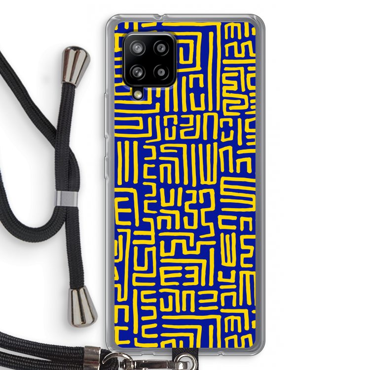 Majorelle Blue Print: Samsung Galaxy A42 5G Transparant Hoesje met koord