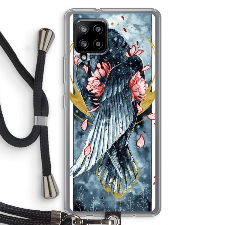 Golden Raven: Samsung Galaxy A42 5G Transparant Hoesje met koord