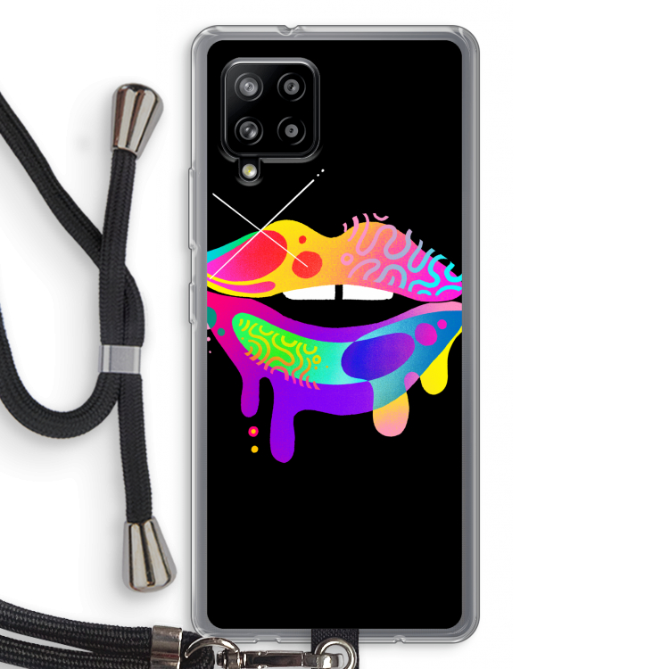 Lip Palette: Samsung Galaxy A42 5G Transparant Hoesje met koord