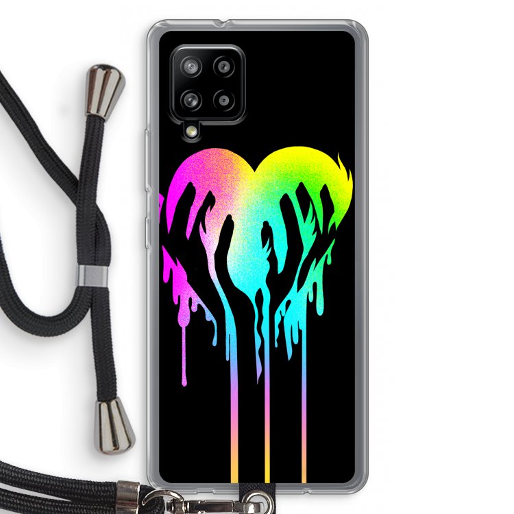 Hold My Heart: Samsung Galaxy A42 5G Transparant Hoesje met koord