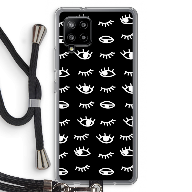 Eye pattern #3: Samsung Galaxy A42 5G Transparant Hoesje met koord