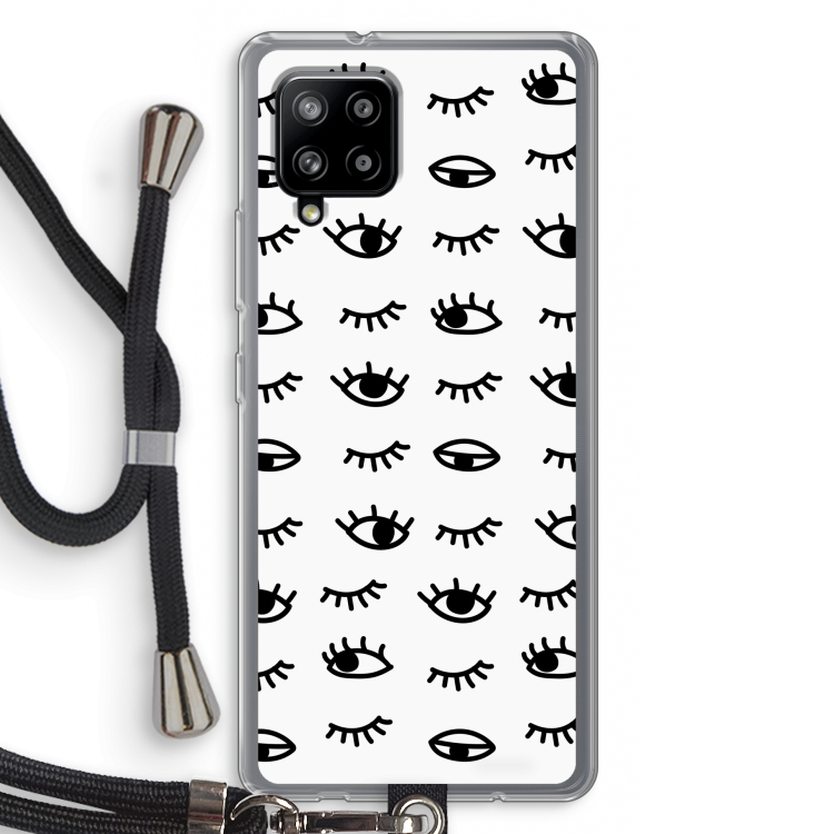 Eye pattern #2: Samsung Galaxy A42 5G Transparant Hoesje met koord
