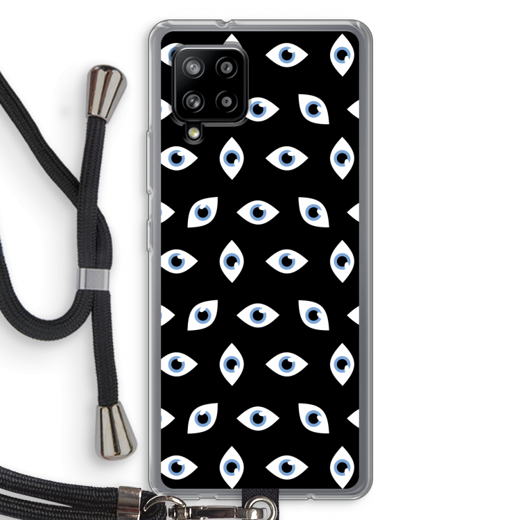 Eyes pattern: Samsung Galaxy A42 5G Transparant Hoesje met koord