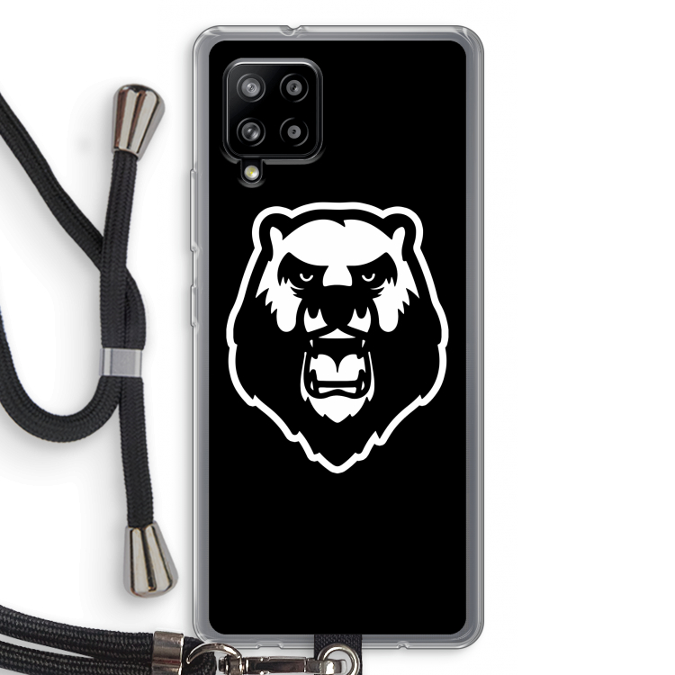 Angry Bear (black): Samsung Galaxy A42 5G Transparant Hoesje met koord