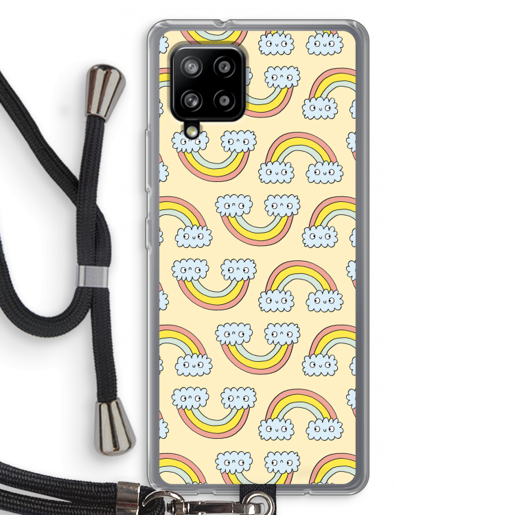 Regenboog: Samsung Galaxy A42 5G Transparant Hoesje met koord