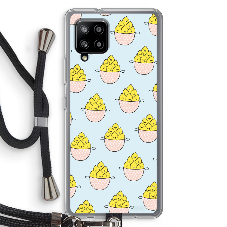 Citroenen: Samsung Galaxy A42 5G Transparant Hoesje met koord