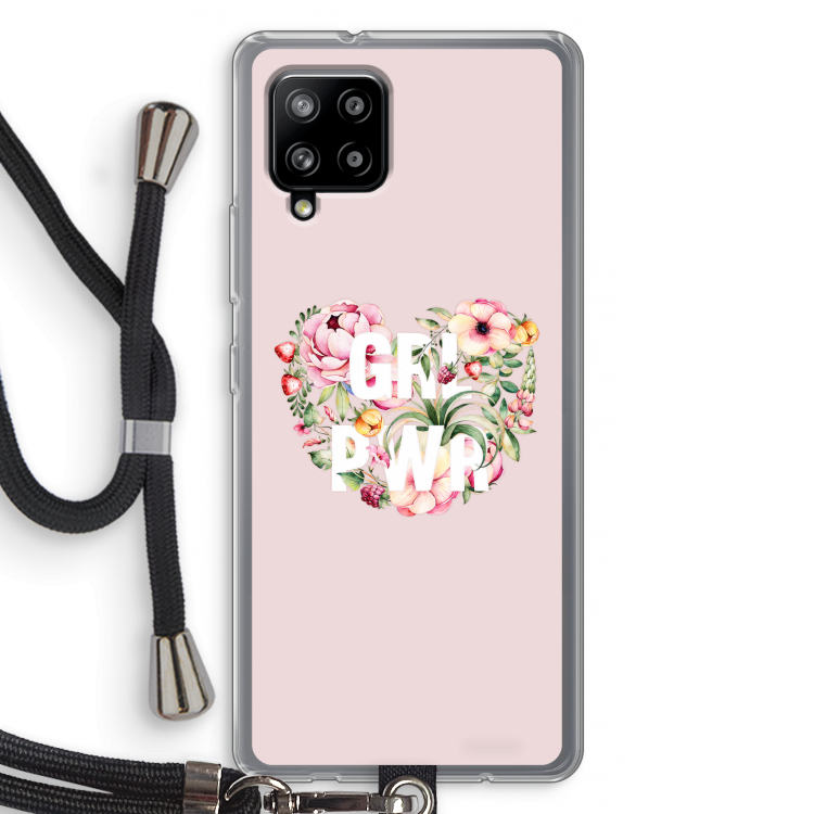 GRL PWR Flower: Samsung Galaxy A42 5G Transparant Hoesje met koord