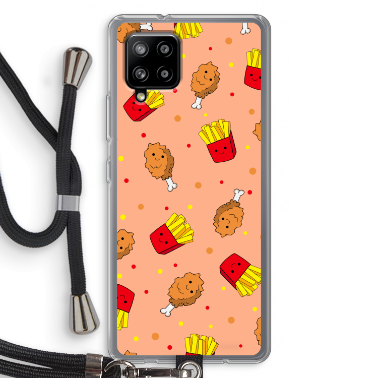 Chicken 'n Fries: Samsung Galaxy A42 5G Transparant Hoesje met koord