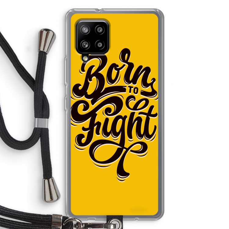 Born to Fight: Samsung Galaxy A42 5G Transparant Hoesje met koord