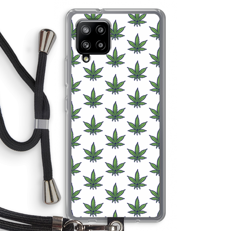 Weed: Samsung Galaxy A42 5G Transparant Hoesje met koord