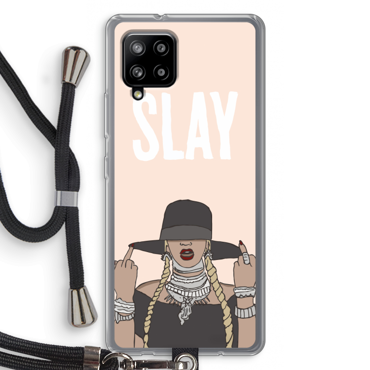 Slay All Day: Samsung Galaxy A42 5G Transparant Hoesje met koord