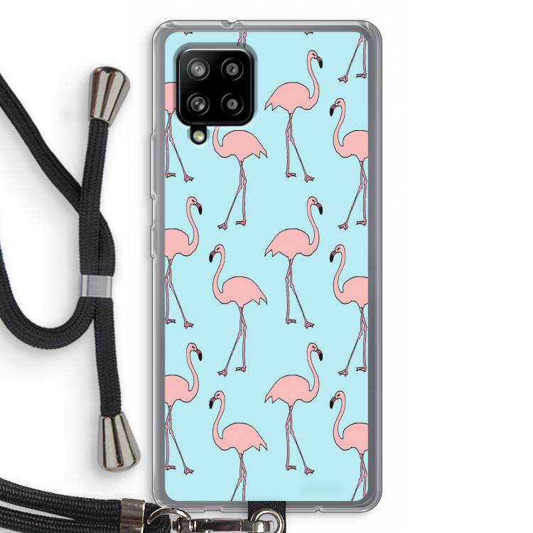 Anything Flamingoes: Samsung Galaxy A42 5G Transparant Hoesje met koord