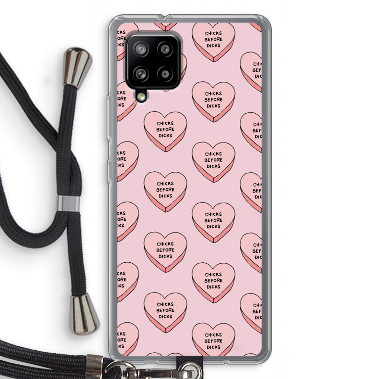 Chicks before dicks: Samsung Galaxy A42 5G Transparant Hoesje met koord