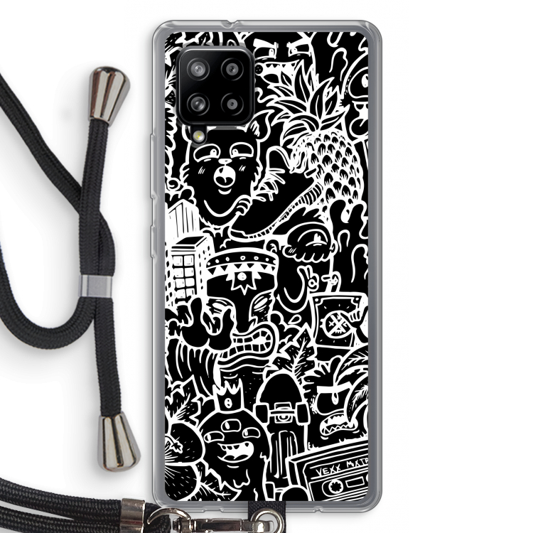 Vexx Black Mixtape: Samsung Galaxy A42 5G Transparant Hoesje met koord