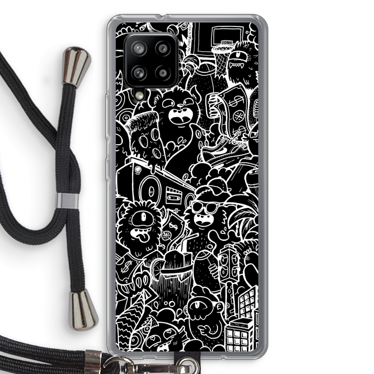 Vexx Black City : Samsung Galaxy A42 5G Transparant Hoesje met koord
