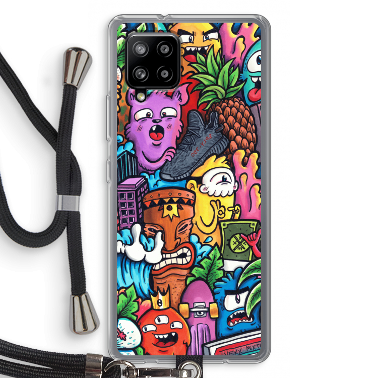 Vexx Mixtape: Samsung Galaxy A42 5G Transparant Hoesje met koord