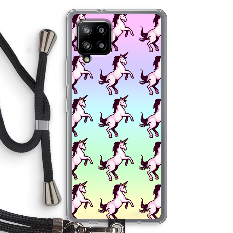 Musketon Unicorn: Samsung Galaxy A42 5G Transparant Hoesje met koord