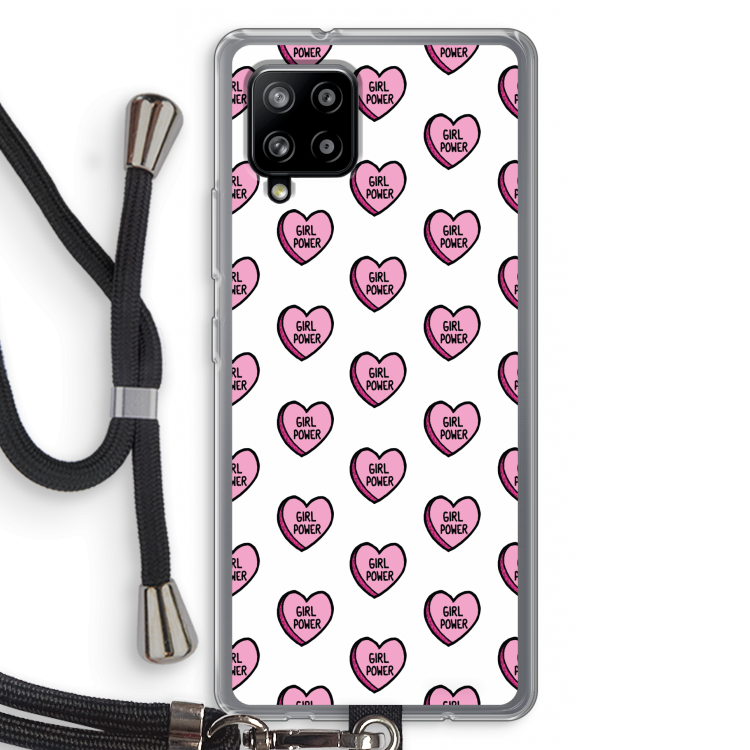 GIRL POWER: Samsung Galaxy A42 5G Transparant Hoesje met koord